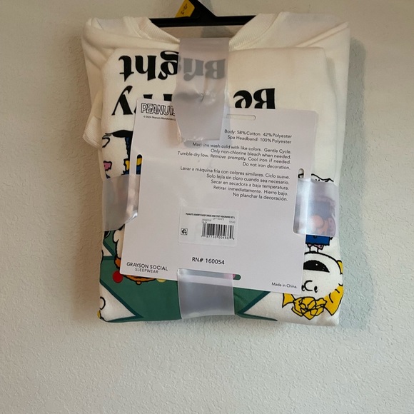 Grayson Social Peanuts Sleep Dress with Headband - White and Red - Picture 3 of 3